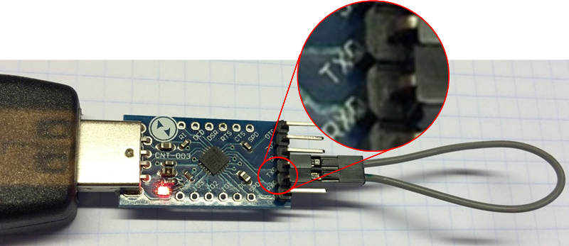 USB to serial converter loop back